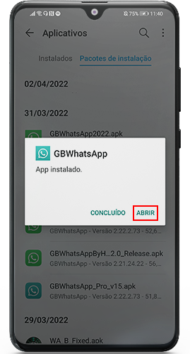 whatsapp gb atualizar