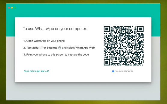 Aktivering QR-kode WhatsApp Mac
