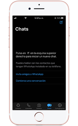 Modo oscuro de WhatsApp en iPhone