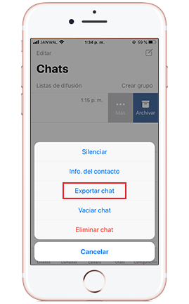 exportar  chats WhatsApp a Telegram iPhone 