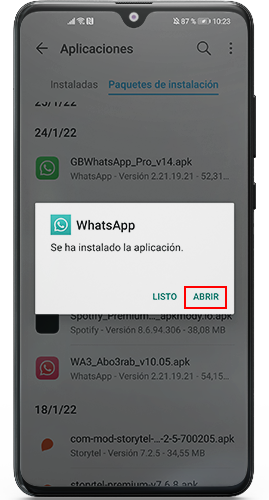 actualizar whatsapp gb