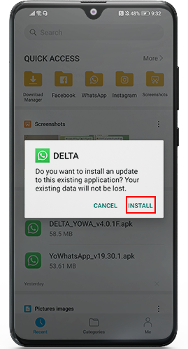 Update WhatsApp Delta  