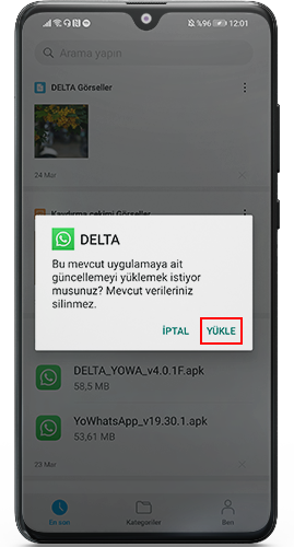 WhatsApp Delta guncelleme