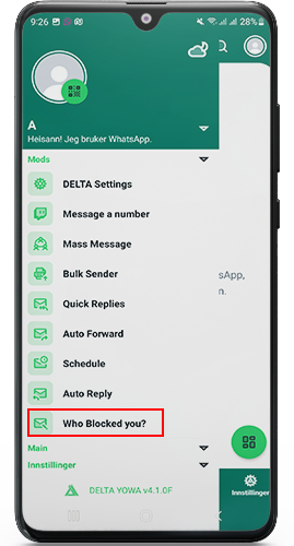 Oppdater Delta WhatsApp til Android apk