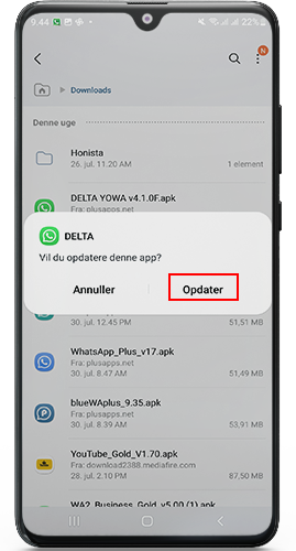 Opdater WhatsApp Delta Ny version 