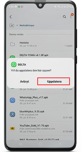 Uppdatera WhatsApp Delta 2022
