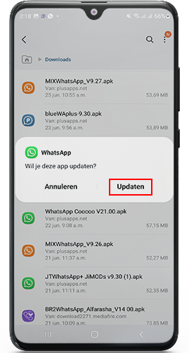 Update WhatsApp nieuwe versie 2022