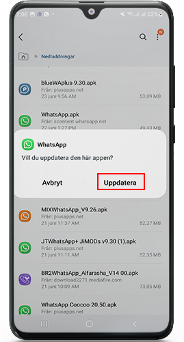 Uppdatera WhatsApp Ny version