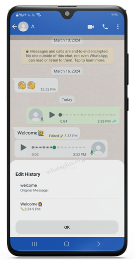 Read all edited message history in khaled blue whatsapp