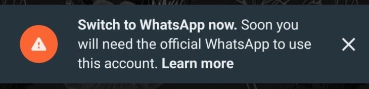 how to return to the official WhatsApp without losing conversations?